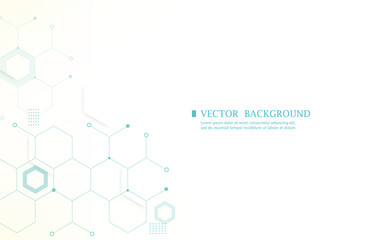 Fototapeta premium White vector background hexagon shape concept.medical white wallpaper.