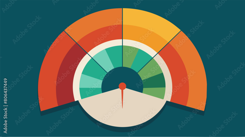 Poster the dial is divided into equal increments symbolizing the stoic belief in balance and moderation.. v