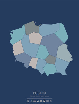 Fototapeta poland map. a simple map of the country. 