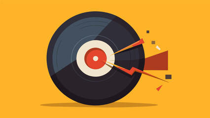 A vinyl record that was once almost unusable now plays flawlessly after being repaired by the skilled hands of an expert. Vector illustration