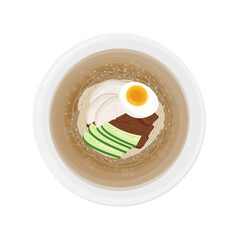 Vector Illustration logo Korean food Cold Buckwheat Noodles naengmyeon