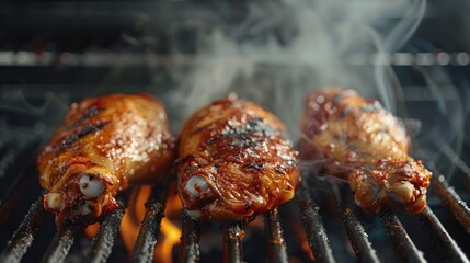 Smoky Grilled Chicken Drumsticks with Delicious Seasoning - AI Generated Image