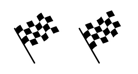 Race flag icon vector isolated on white background. Competition sport flag line vector icon. Racing flag. Start finish flag. Checkered. Start