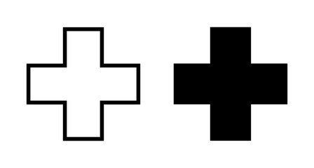 Obraz premium Plus Icon vector isolated on white background. Add plus icon. Addition sign. Medical Plus icon