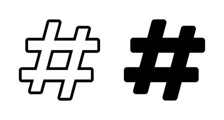 Obraz premium Hashtag icon vector isolated on white background. hashtag vector icon