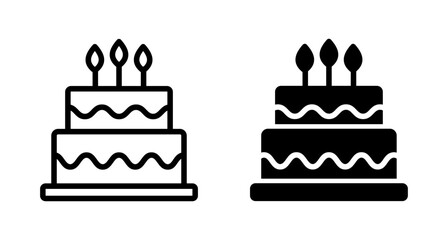 Cake icon vector isolated on white background. Cake vector. Birthday cake icon