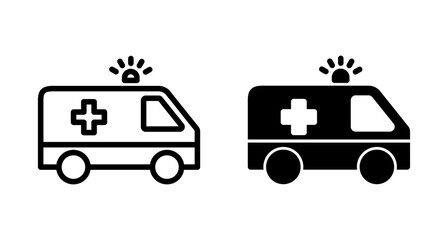 Ambulance Icon vector isolated on white background. Ambulance Icon Design. ambulance truck icon vector