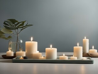 "Meditative Moments: Zen Atmosphere with Tranquil Candlelight"