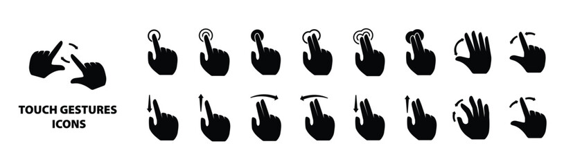 Touch gestures icons.