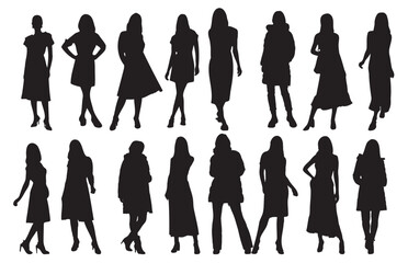 Business woman silhouette fashion girl silhouette