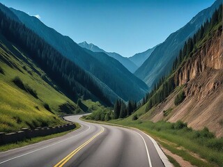 Naklejka premium road in mountains