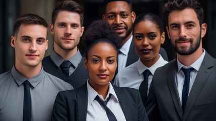 diverse business team in formal attire