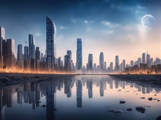 Fototapeta premium city skyline at night