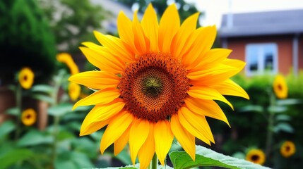 Fototapeta premium Vibrant sunflower in a garden