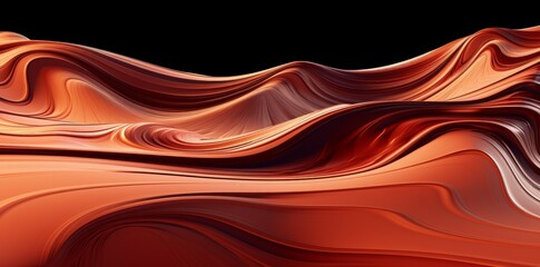 Flowing abstract landscape of warm orange and red tones
