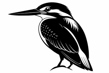 kingfisher silhouette on white background, Vector illustration, icon, svg, characters, Holiday t shirt, Hand drawn trendy Vector illustration, eagle silhouette