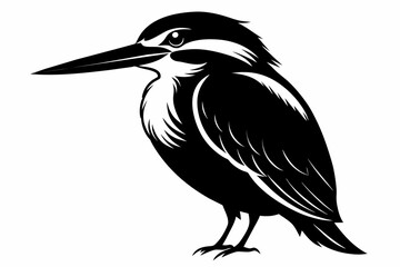 kingfisher silhouette on white background, Vector illustration, icon, svg, characters, Holiday t shirt, Hand drawn trendy Vector illustration, eagle silhouette
