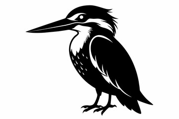 kingfisher silhouette on white background, Vector illustration, icon, svg, characters, Holiday t shirt, Hand drawn trendy Vector illustration, eagle silhouette