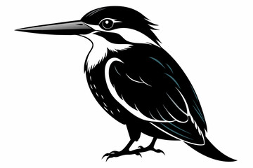 kingfisher silhouette on white background, Vector illustration, icon, svg, characters, Holiday t shirt, Hand drawn trendy Vector illustration, eagle silhouette