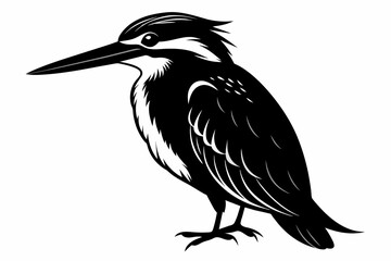 kingfisher silhouette on white background, Vector illustration, icon, svg, characters, Holiday t shirt, Hand drawn trendy Vector illustration, eagle silhouette