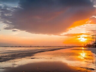 Fototapeta premium sunset on the beach