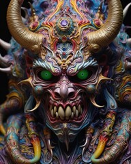 Fototapeta premium Vibrant and Intricate Fantasy Demon Creature
