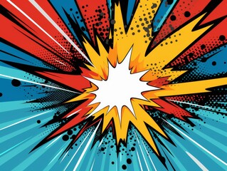 Vibrant comic book style explosion