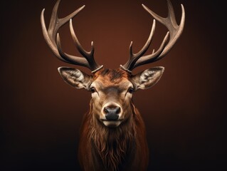 Majestic deer with large antlers
