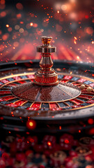 Intense Casino Action Close-Up with Fiery Sparks