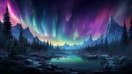 Awe-Inspiring Aurora Borealis in a Pristine Forest Setting
