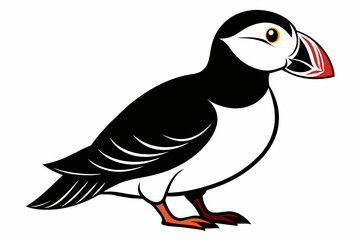 puffin silhouette on white background, Vector illustration, icon, svg, characters, Holiday t shirt, Hand drawn trendy Vector illustration, eagle silhouette