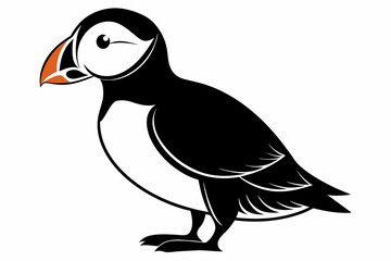 puffin silhouette on white background, Vector illustration, icon, svg, characters, Holiday t shirt, Hand drawn trendy Vector illustration, eagle silhouette