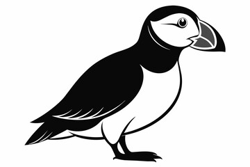 puffin silhouette on white background, Vector illustration, icon, svg, characters, Holiday t shirt, Hand drawn trendy Vector illustration, eagle silhouette