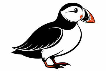 puffin silhouette on white background, Vector illustration, icon, svg, characters, Holiday t shirt, Hand drawn trendy Vector illustration, eagle silhouette