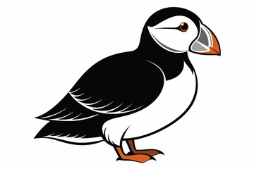 puffin silhouette on white background, Vector illustration, icon, svg, characters, Holiday t shirt, Hand drawn trendy Vector illustration, eagle silhouette