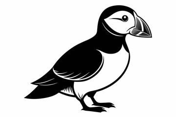 puffin silhouette on white background, Vector illustration, icon, svg, characters, Holiday t shirt, Hand drawn trendy Vector illustration, eagle silhouette