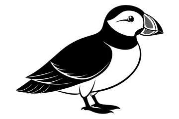 puffin silhouette on white background, Vector illustration, icon, svg, characters, Holiday t shirt, Hand drawn trendy Vector illustration, eagle silhouette