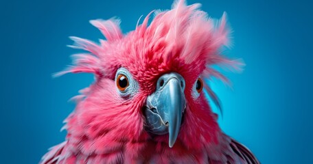 Fototapeta premium close-up of a vibrant pink parrot