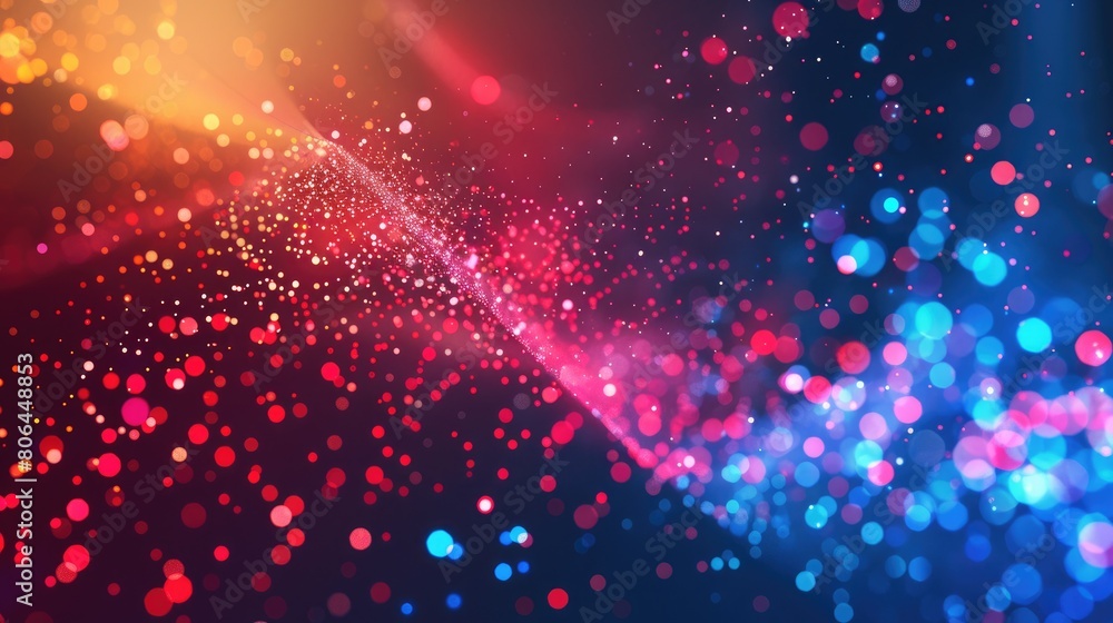 Poster abstract technology backdrop featuring connected colorful dots. ai generated