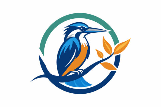 recommend clip art: kingfisher Vector illustration, silhouette on white background, icon, svg, characters, Holiday t shirt, Hand drawn trendy Vector illustration, blue bird on a branch