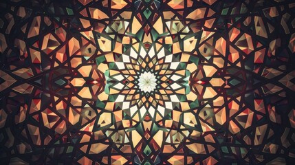 Abstract arabesque design with pixel distortion, blending tradition with modernity, Ai Generated.
