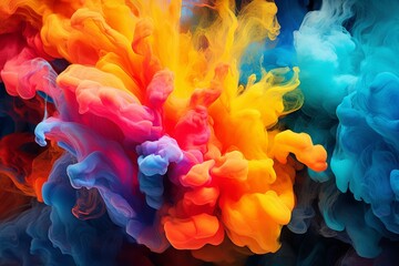 Fototapeta premium Vibrant abstract smoke explosion of color