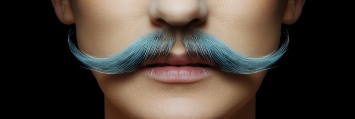 Colorful mustache close-up
