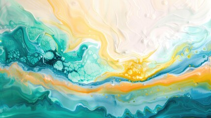 A painting depicting a wind wave in the ocean, showcasing the beauty of water resources in the ecoregion. The liquid merging with the sky in a natural landscape art AIG50