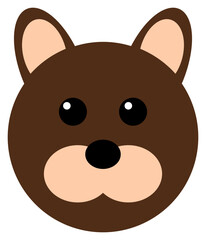 Flat design of cute dog face
