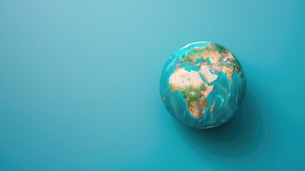 Globe with focus on Africa and Europe blue background
