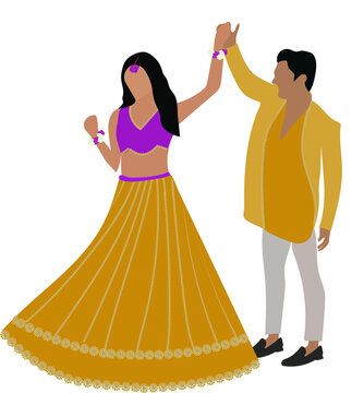 Indian wedding Couple Portrait for Haldi Invitation Cards, Haldi E-invite, save the date