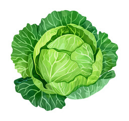 cabbage watercolor digital painting good quality