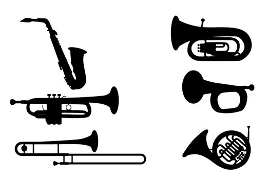 silhouette saxophone wind musical instrument orchestra jazz play music vector image