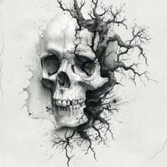 Fototapeta premium tattoo sketch: an intricate drawing and art sketch, serving as a stencil for precise redrawing, capturing the creativity and craftsmanship of tattoo design in a detailed illustration